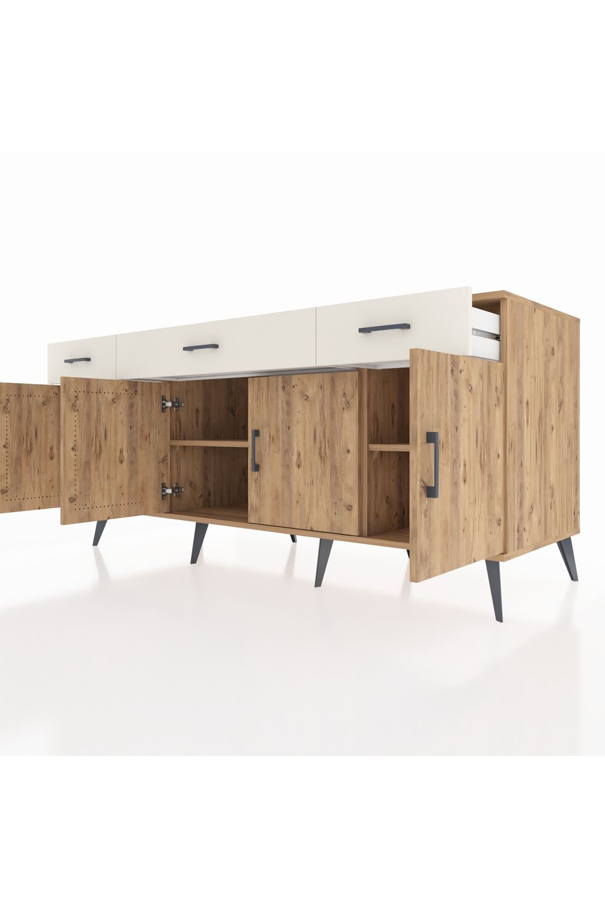 Kronos Konsol 3 Raflı 3 Çekmeceli 4 Kapaklı 176x59x83 - S610M008V19C