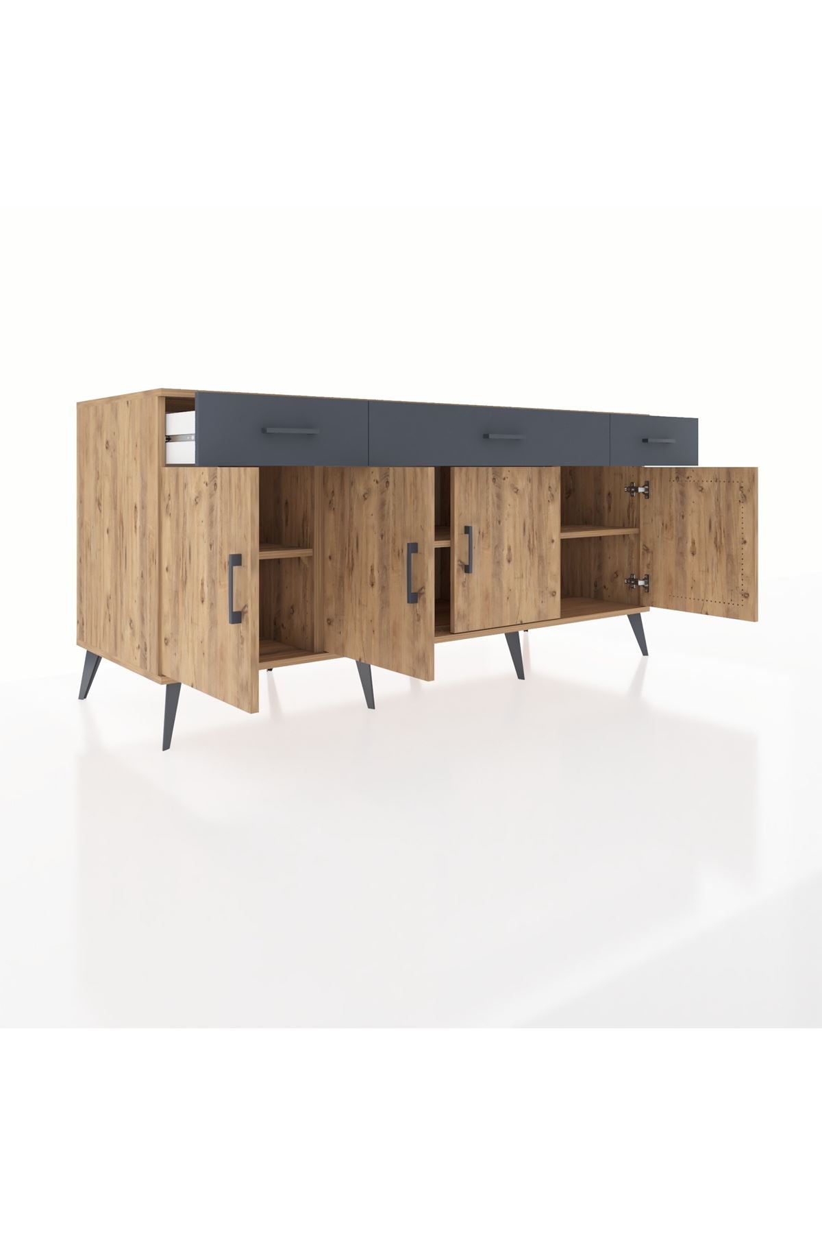 Kronos Konsol 3 Raflı 3 Çekmeceli 4 Kapaklı 176x59x83 - S610M008V20C