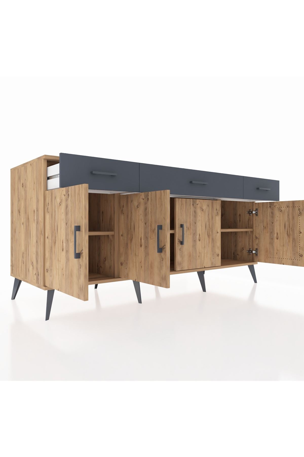 Kronos Konsol 3 Raflı 3 Çekmeceli 4 Kapaklı 176x59x83 - S610M008V20C