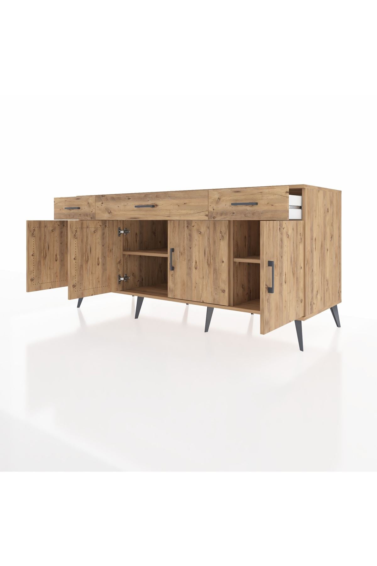 Kronos Konsol 3 Raflı 3 Çekmeceli 4 Kapaklı 176x59x83 - S610M008V21C
