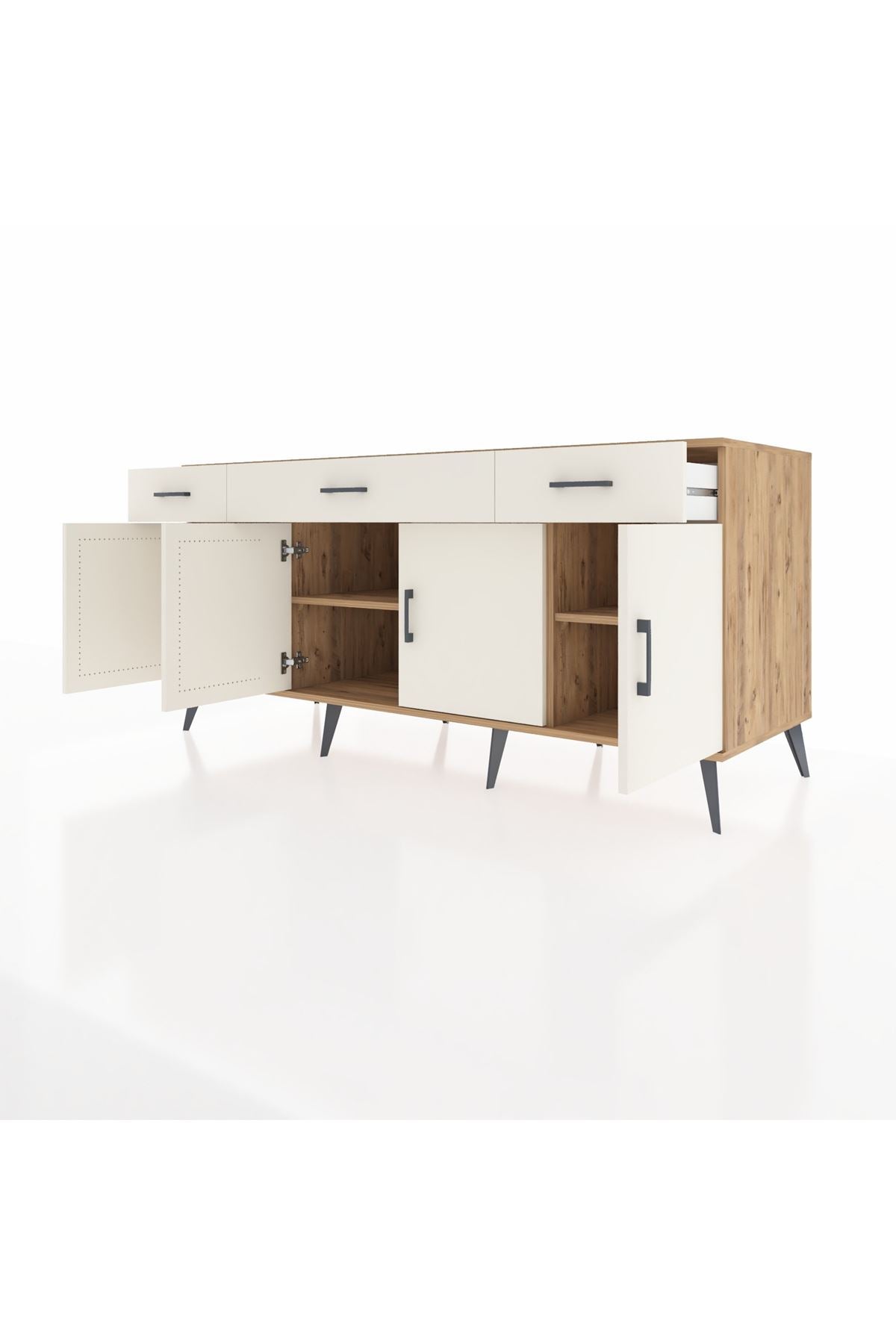 Kronos Konsol 3 Raflı 3 Çekmeceli 4 Kapaklı 176x59x83 - S610M008V22C