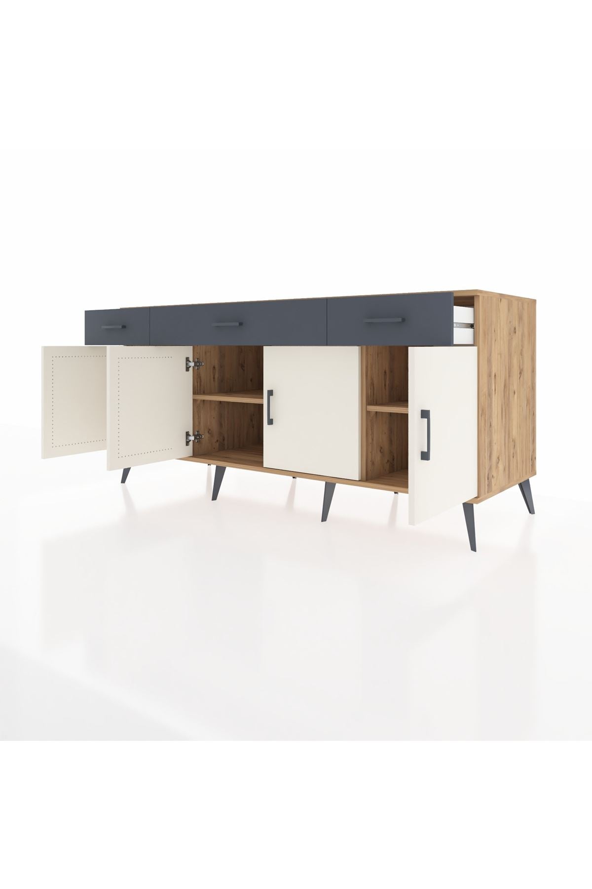 Kronos Konsol 3 Raflı 3 Çekmeceli 4 Kapaklı 176x59x83 - S610M008V23C
