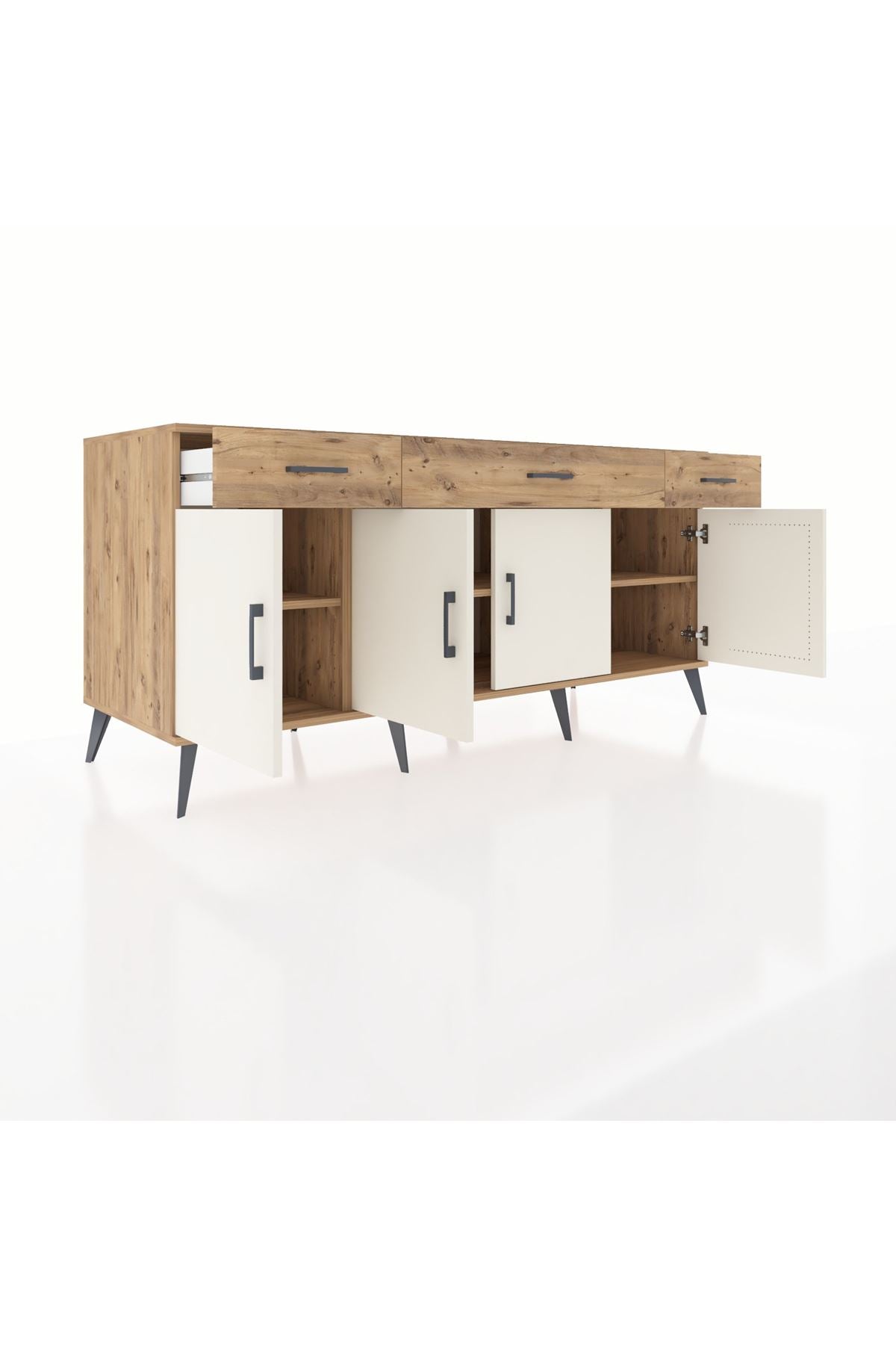 Kronos Konsol 3 Raflı 3 Çekmeceli 4 Kapaklı 176x59x83 - S610M008V24C