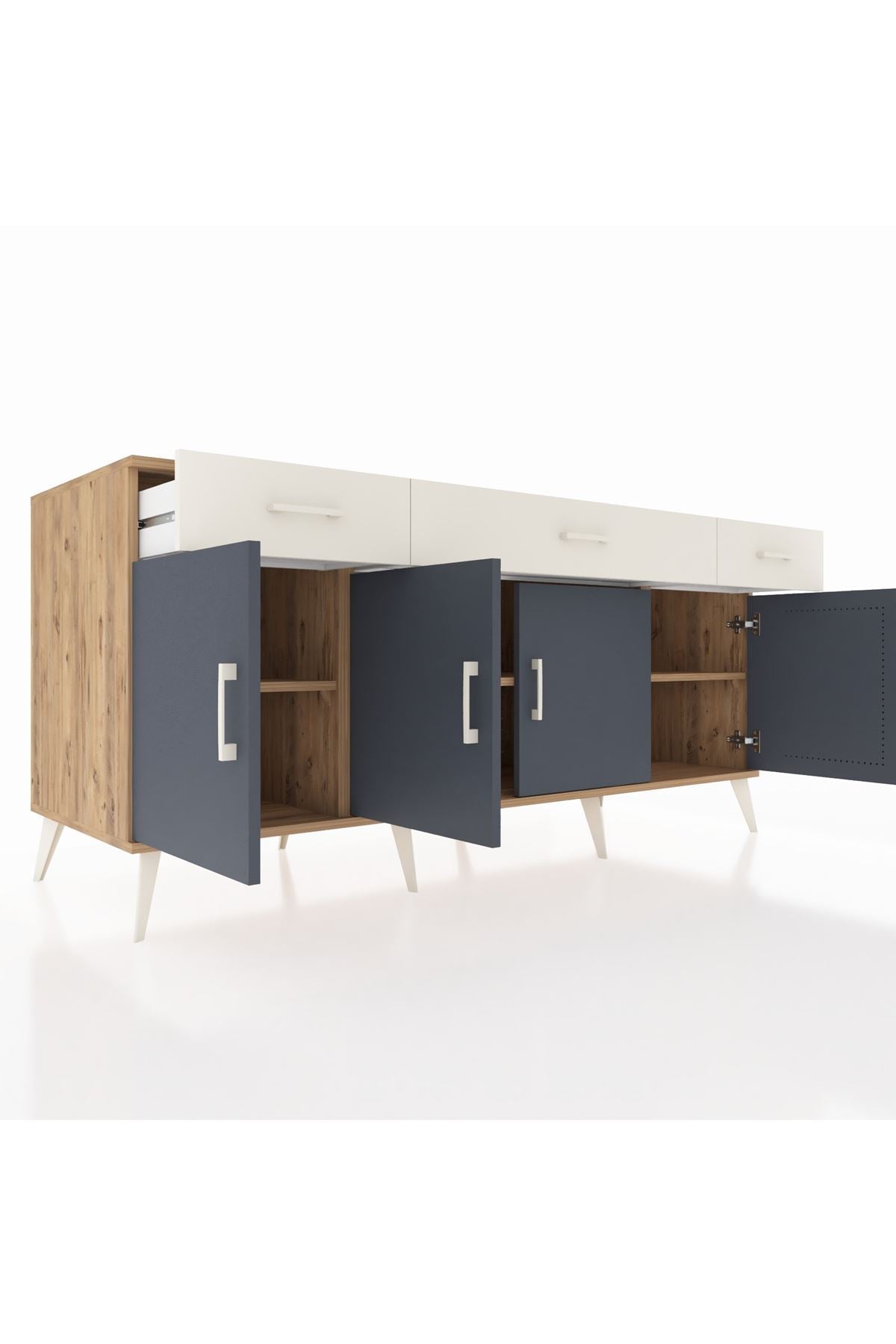 Kronos Konsol 3 Raflı 3 Çekmeceli 4 Kapaklı 176x59x83 - S610M008V25C