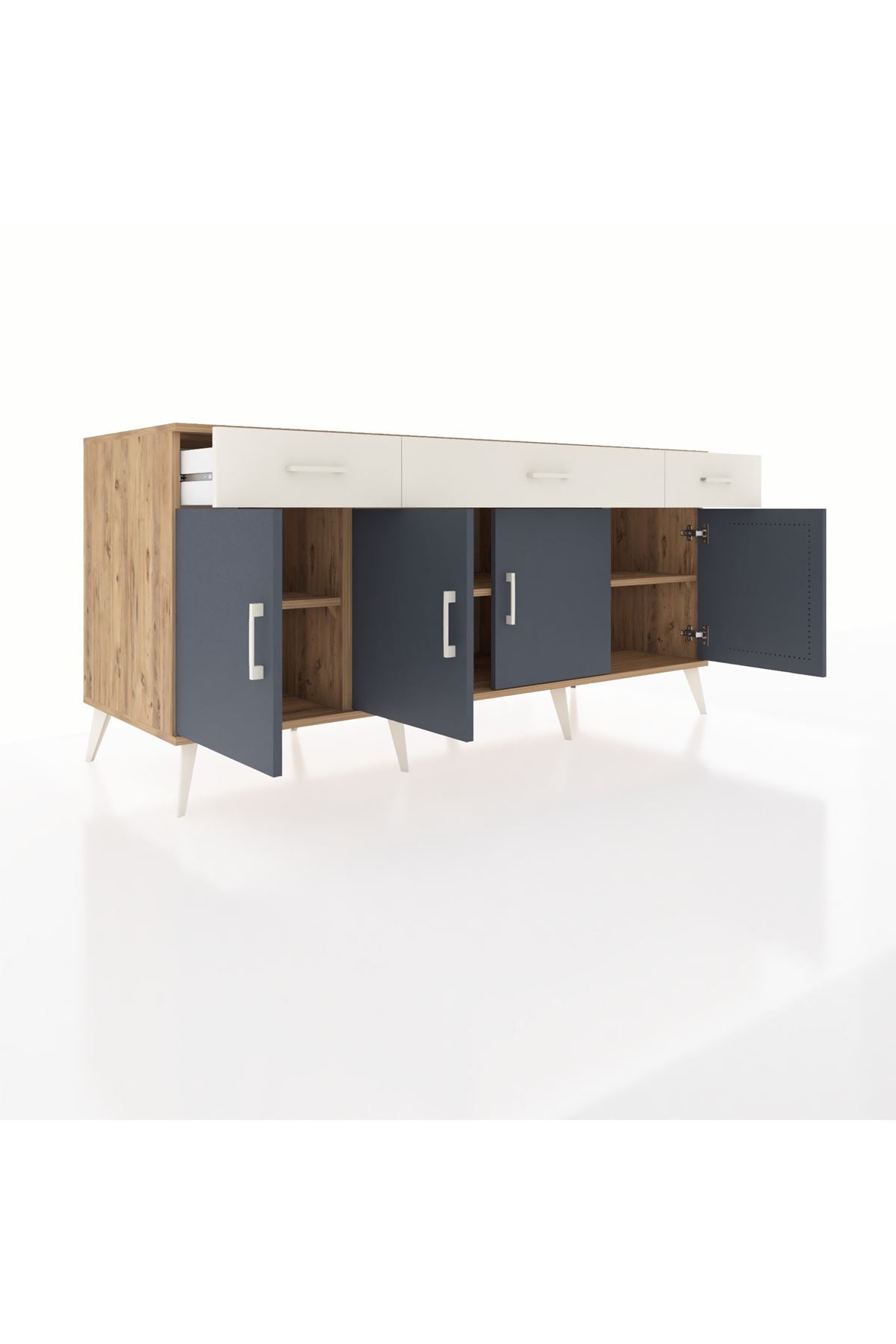 Kronos Konsol 3 Raflı 3 Çekmeceli 4 Kapaklı 176x59x83 - S610M008V25C