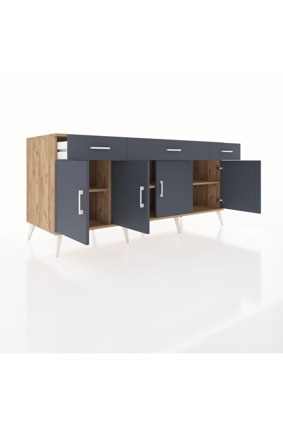 Kronos Konsol 3 Raflı 3 Çekmeceli 4 Kapaklı 176x59x83 - S610M008V26C