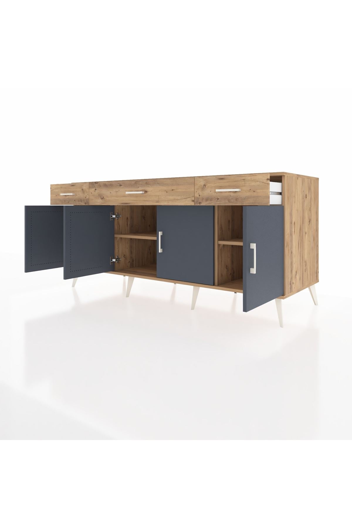 Kronos Konsol 3 Raflı 3 Çekmeceli 4 Kapaklı 176x59x83 - S610M008V27C