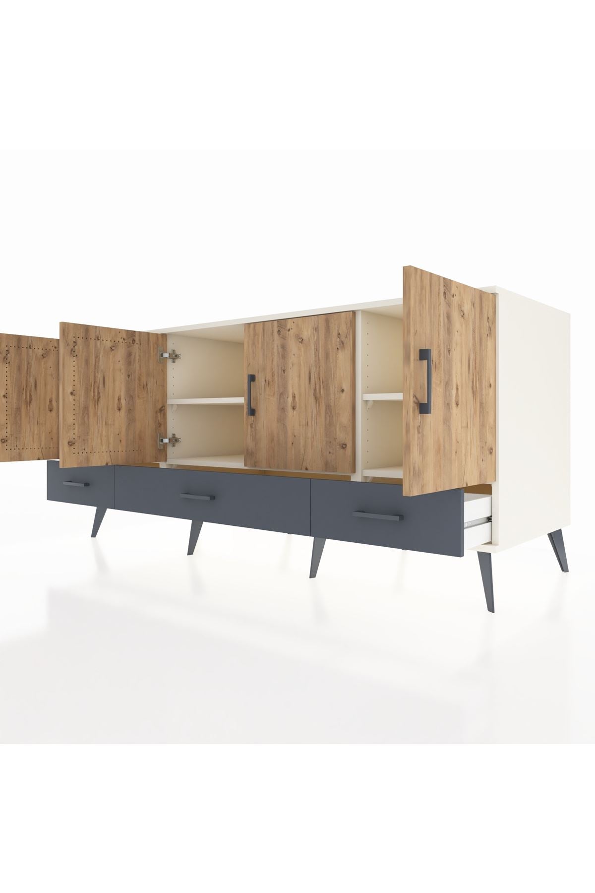 Kronos Konsol 6 Raflı 3 Çekmeceli 4 Kapaklı 176x59x83 - S610M009V02C