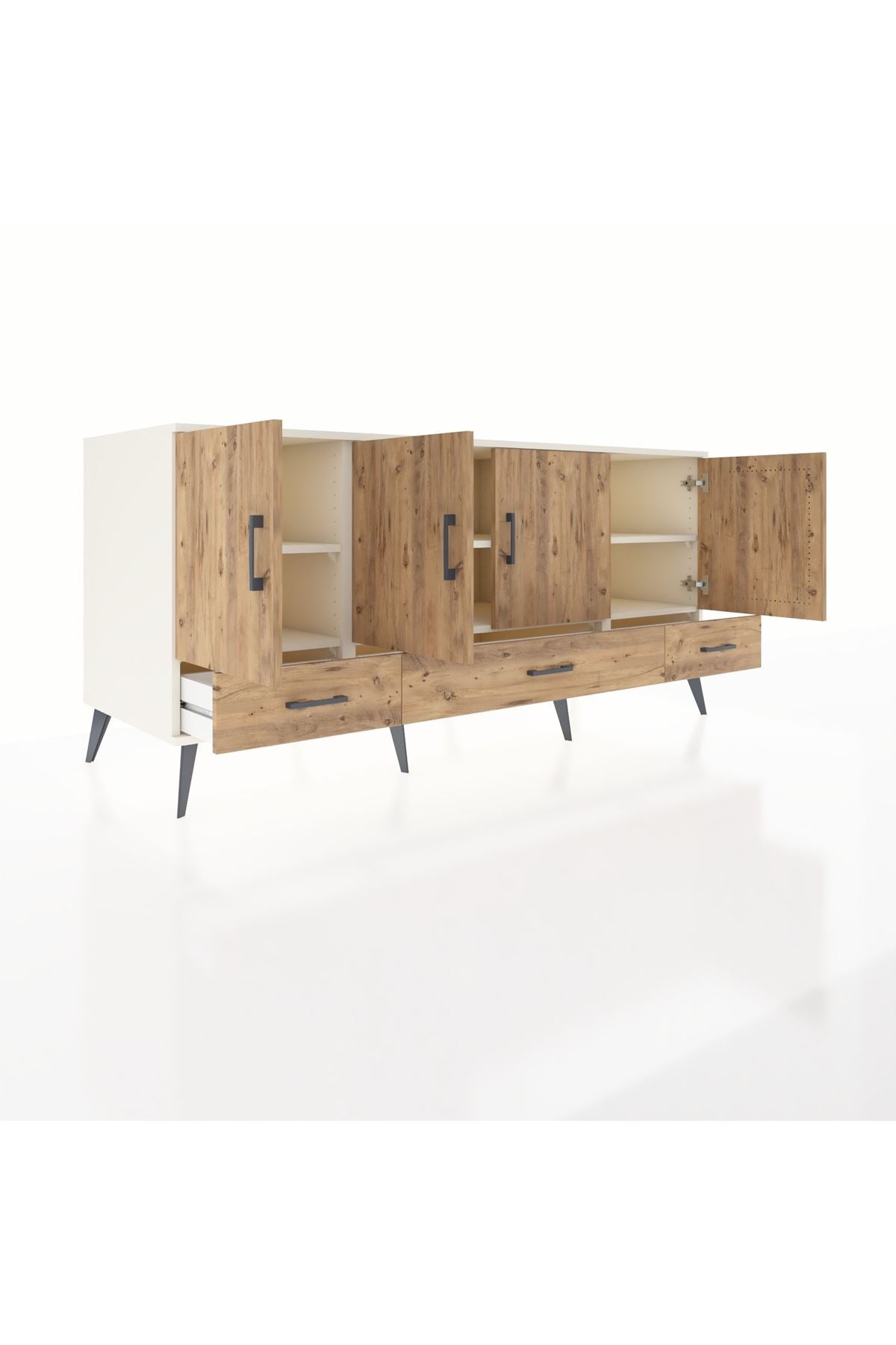 Kronos Konsol 6 Raflı 3 Çekmeceli 4 Kapaklı 176x59x83 - S610M009V03C