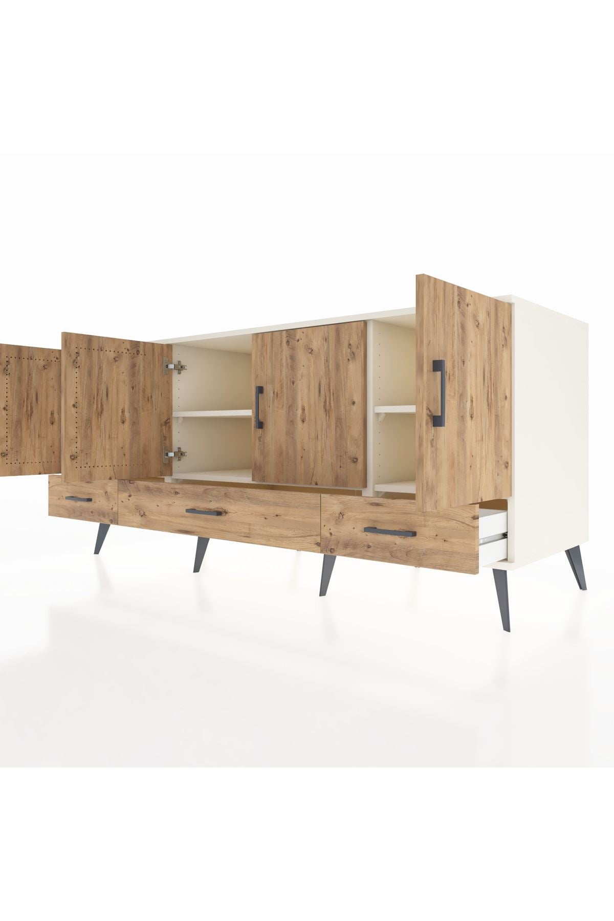 Kronos Konsol 6 Raflı 3 Çekmeceli 4 Kapaklı 176x59x83 - S610M009V03C