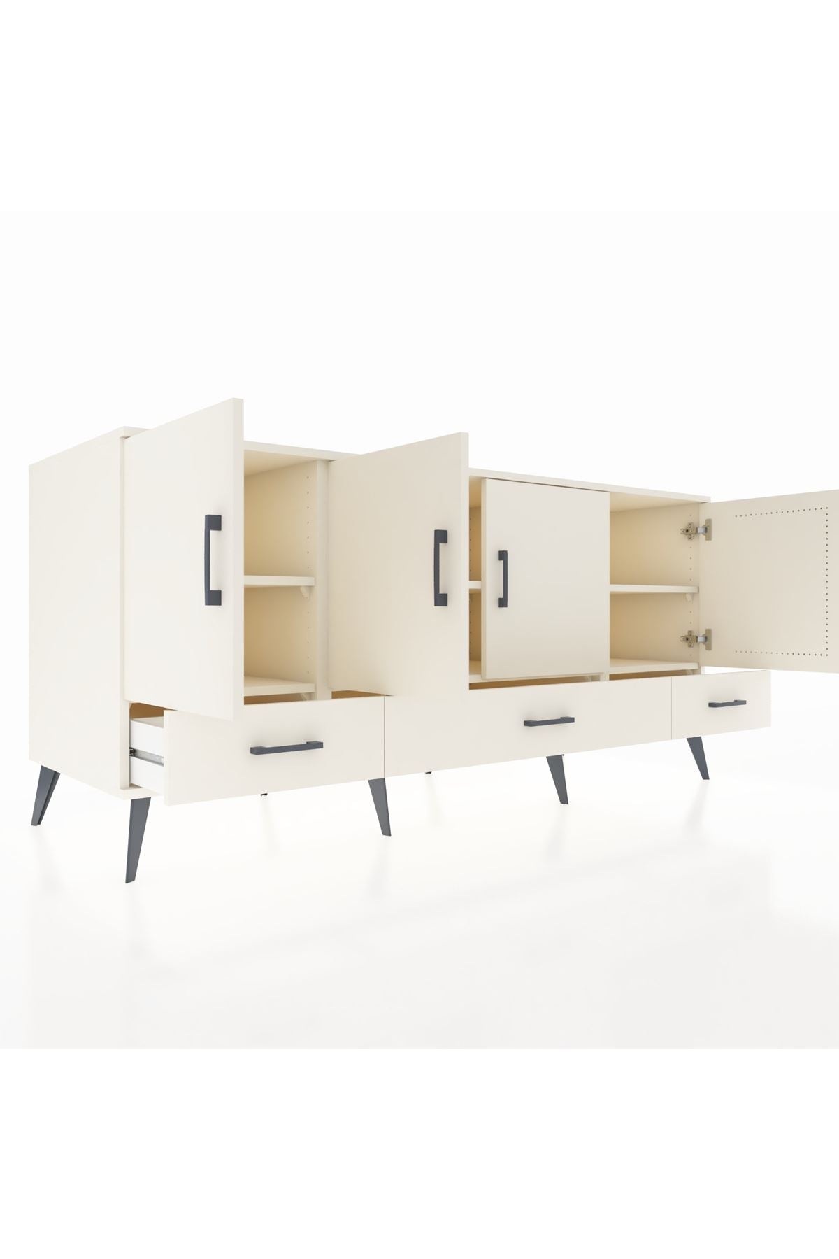 Kronos Konsol 6 Raflı 3 Çekmeceli 4 Kapaklı 176x59x83 - S610M009V04C