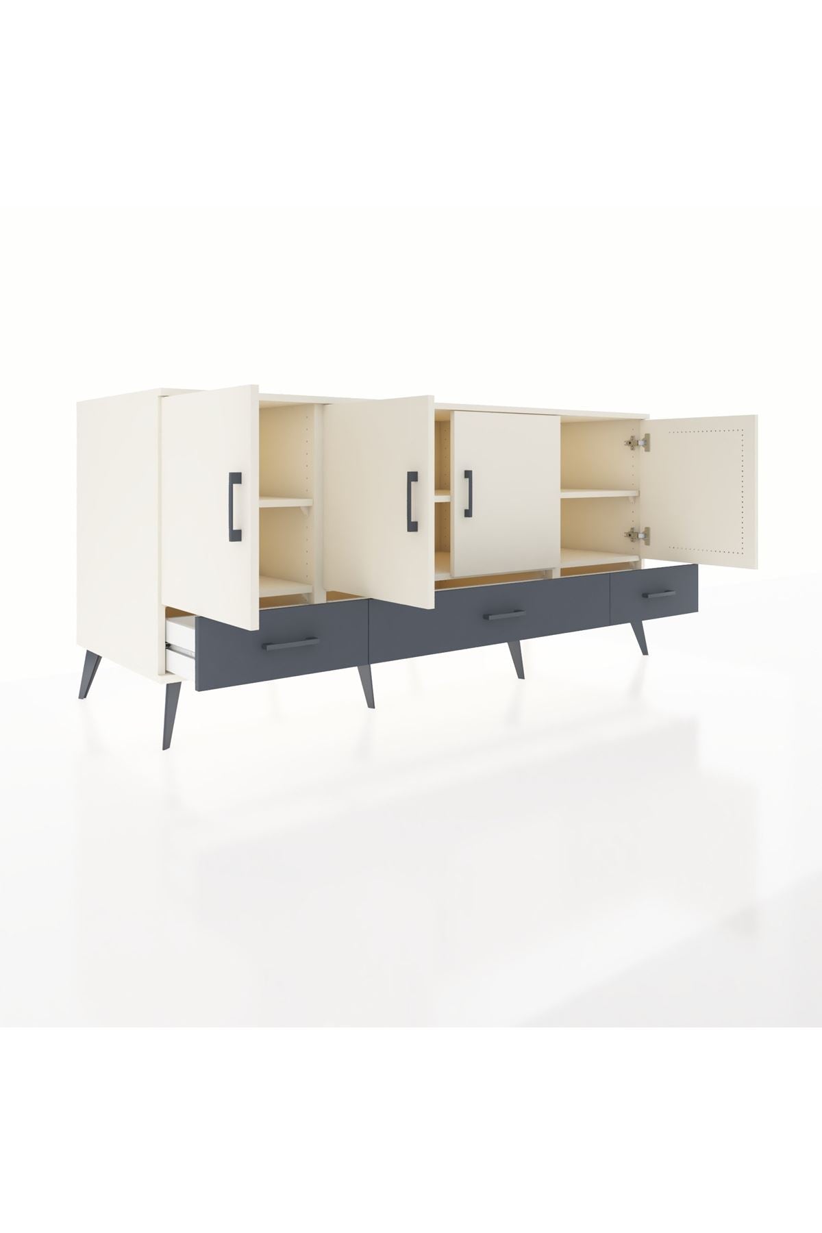 Kronos Konsol 6 Raflı 3 Çekmeceli 4 Kapaklı 176x59x83 - S610M009V05C