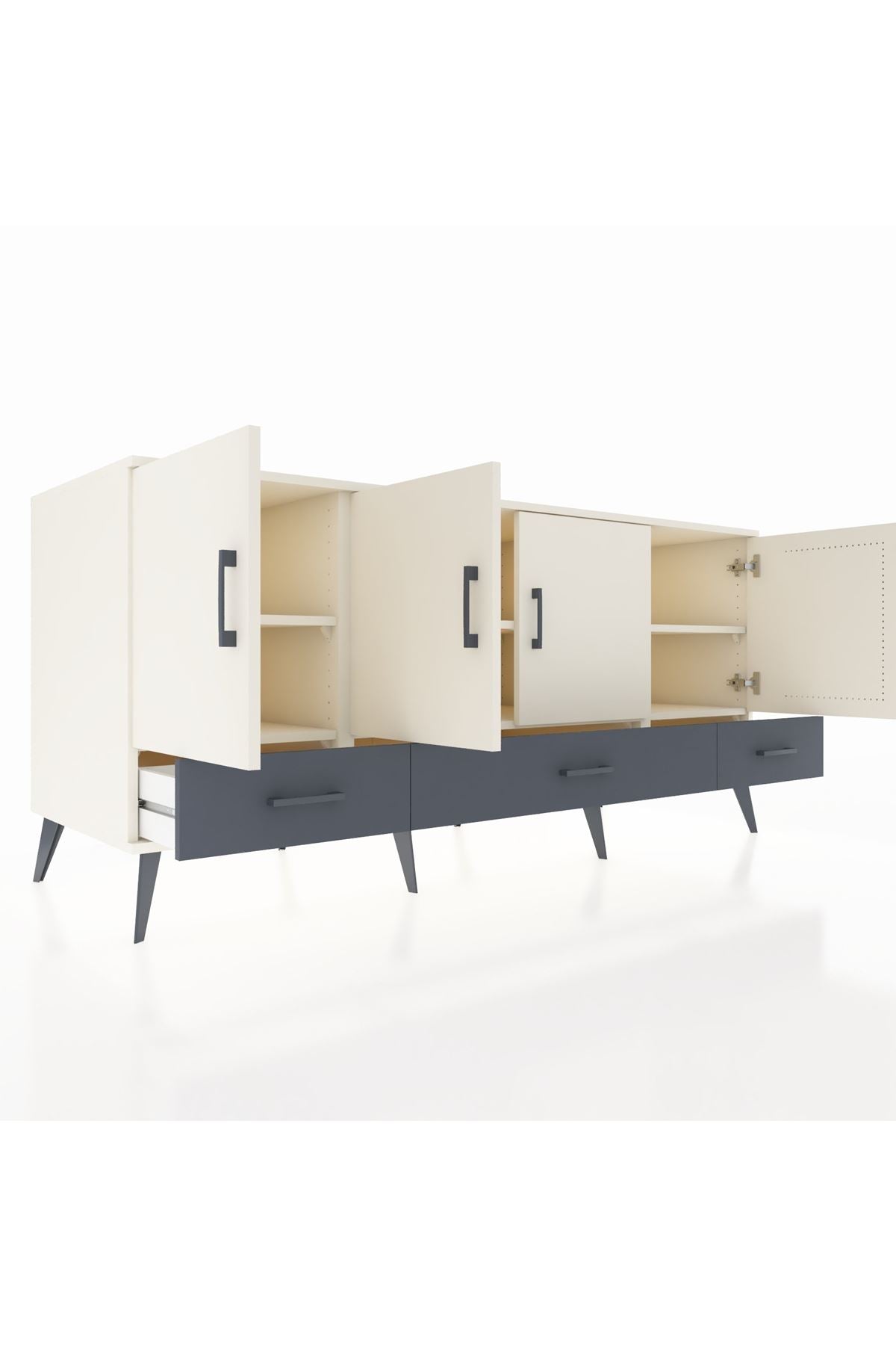 Kronos Konsol 6 Raflı 3 Çekmeceli 4 Kapaklı 176x59x83 - S610M009V05C