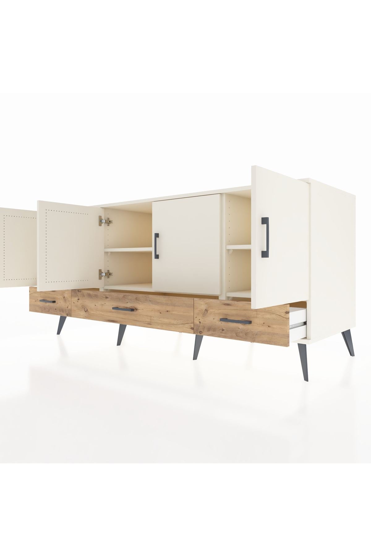 Kronos Konsol 6 Raflı 3 Çekmeceli 4 Kapaklı 176x59x83 - S610M009V06C