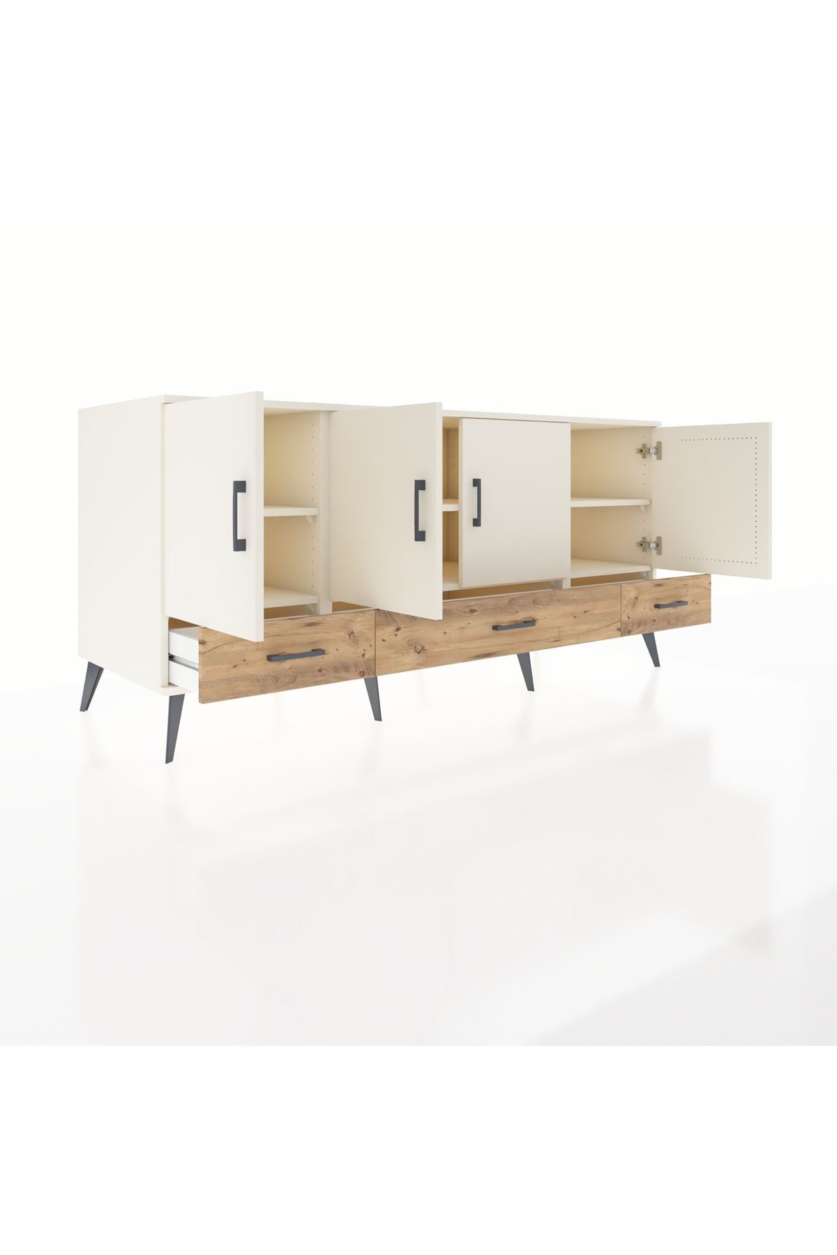 Kronos Konsol 6 Raflı 3 Çekmeceli 4 Kapaklı 176x59x83 - S610M009V06C