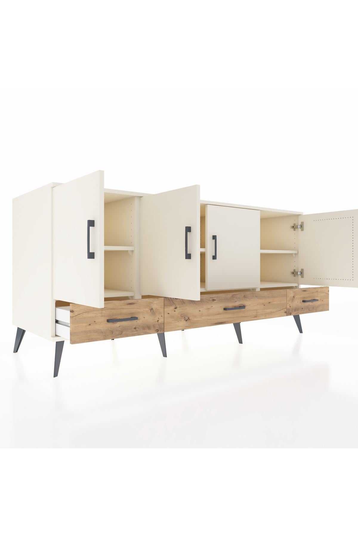 Kronos Konsol 6 Raflı 3 Çekmeceli 4 Kapaklı 176x59x83 - S610M009V06C