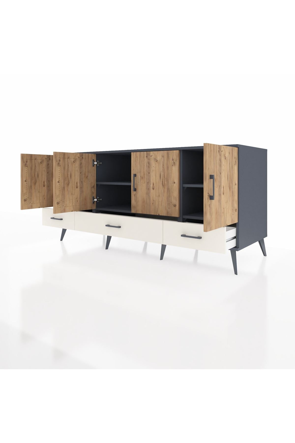 Kronos Konsol 6 Raflı 3 Çekmeceli 4 Kapaklı 176x59x83 - S610M009V10C