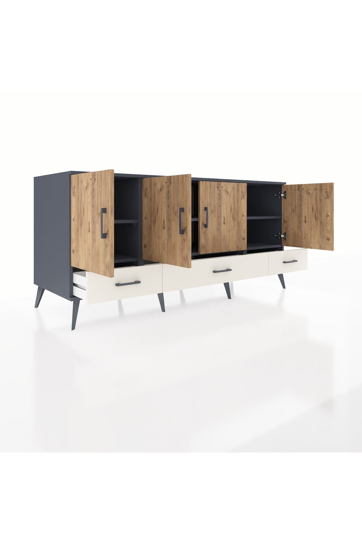 Kronos Konsol 6 Raflı 3 Çekmeceli 4 Kapaklı 176x59x83 - S610M009V10C