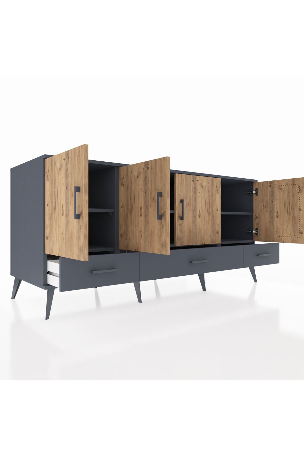 Kronos Konsol 6 Raflı 3 Çekmeceli 4 Kapaklı 176x59x83 - S610M009V11C