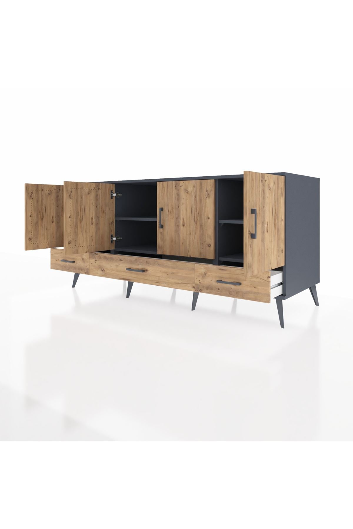 Kronos Konsol 6 Raflı 3 Çekmeceli 4 Kapaklı 176x59x83 - S610M009V12C