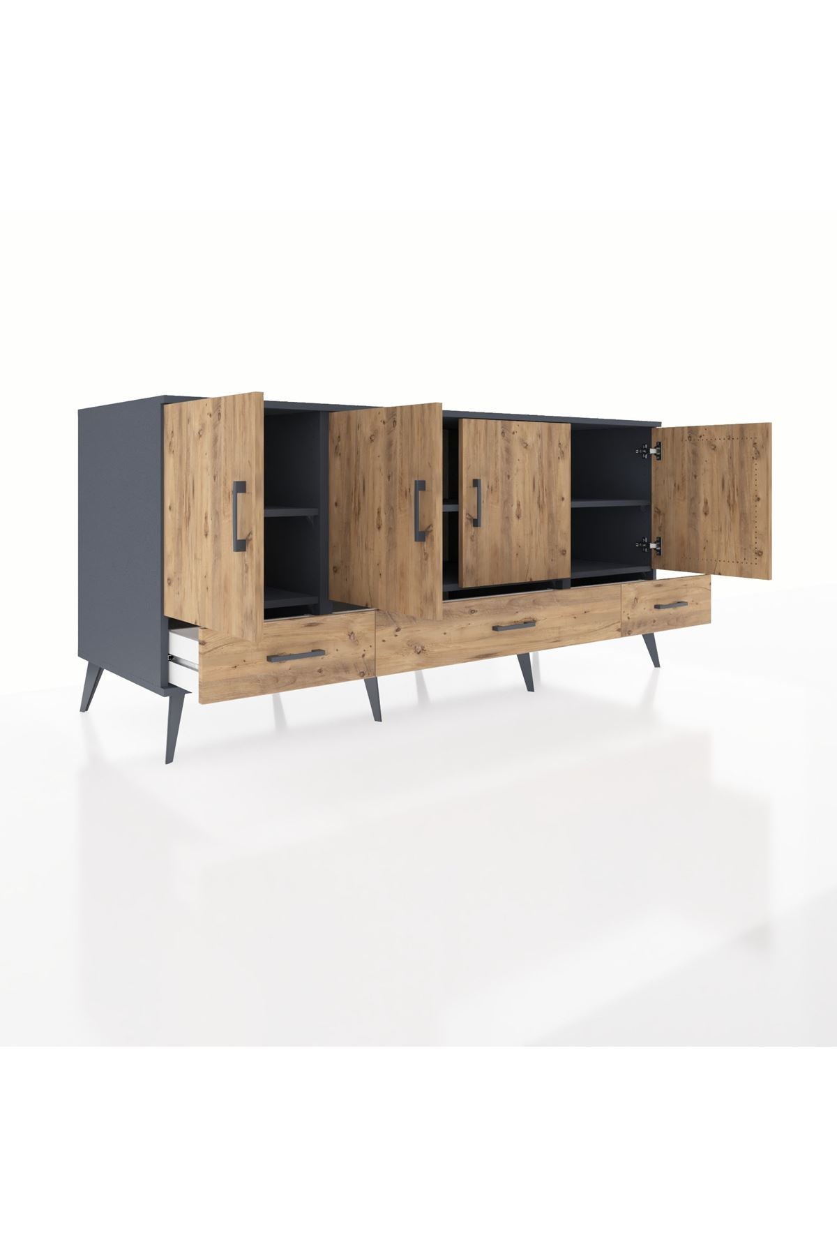 Kronos Konsol 6 Raflı 3 Çekmeceli 4 Kapaklı 176x59x83 - S610M009V12C