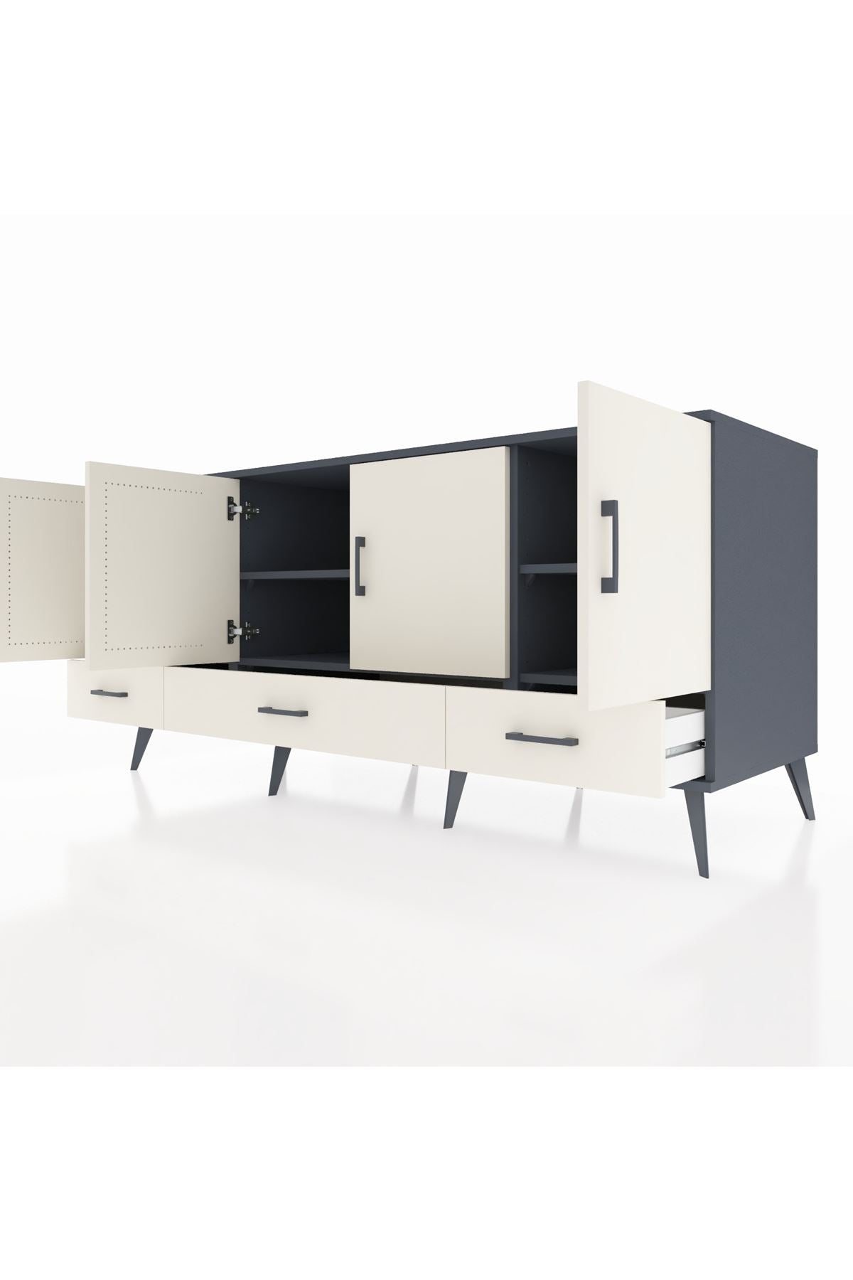Kronos Konsol 6 Raflı 3 Çekmeceli 4 Kapaklı 176x59x83 - S610M009V13C
