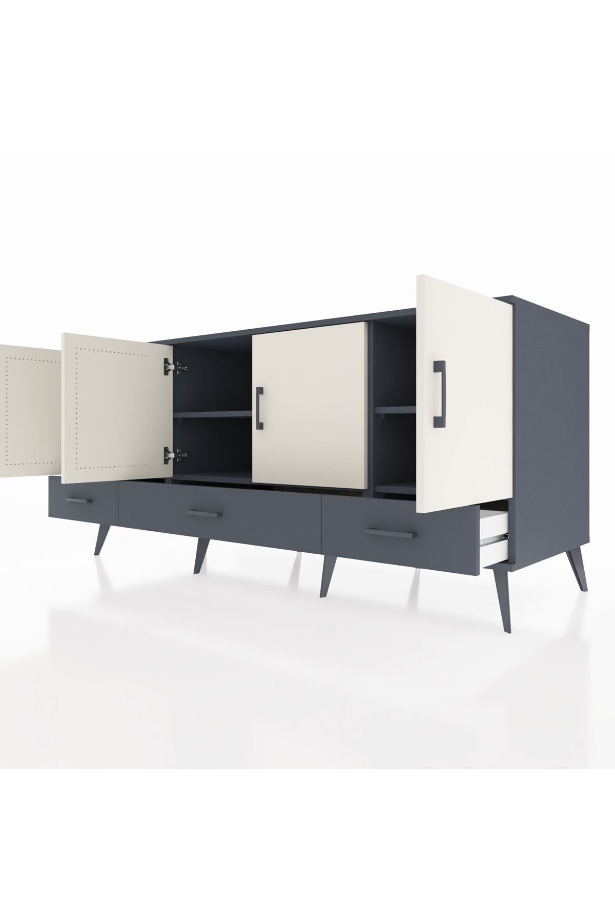 Kronos Konsol 6 Raflı 3 Çekmeceli 4 Kapaklı 176x59x83 - S610M009V14C