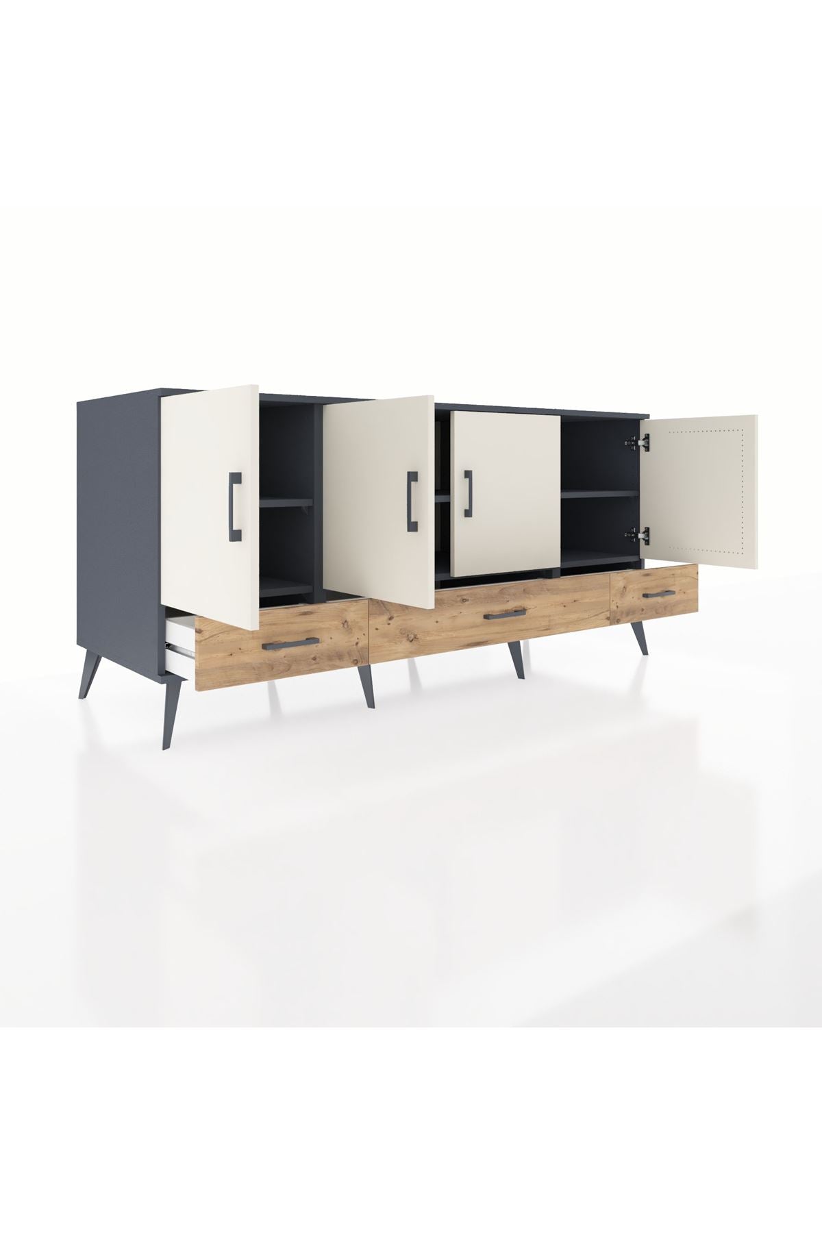 Kronos Konsol 6 Raflı 3 Çekmeceli 4 Kapaklı 176x59x83 - S610M009V15C