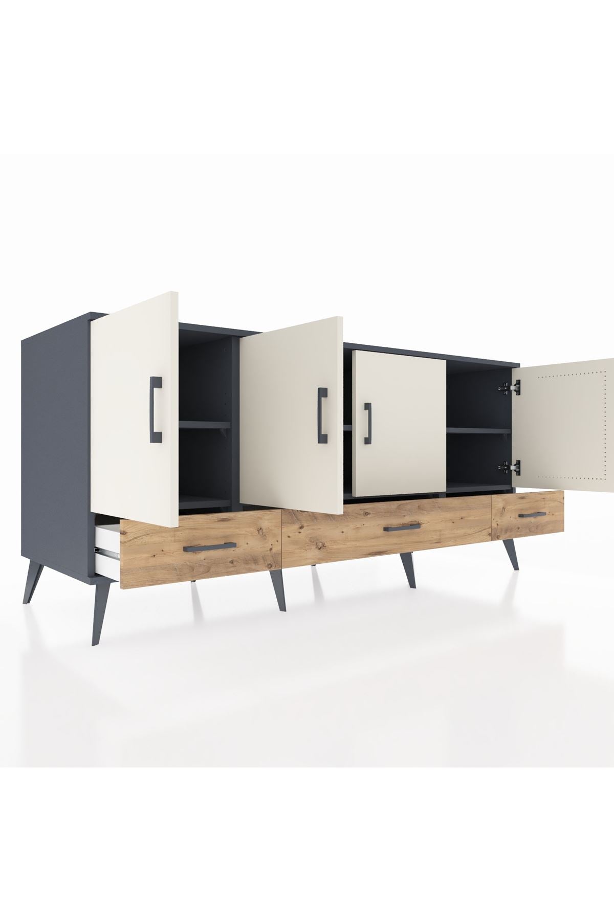 Kronos Konsol 6 Raflı 3 Çekmeceli 4 Kapaklı 176x59x83 - S610M009V15C