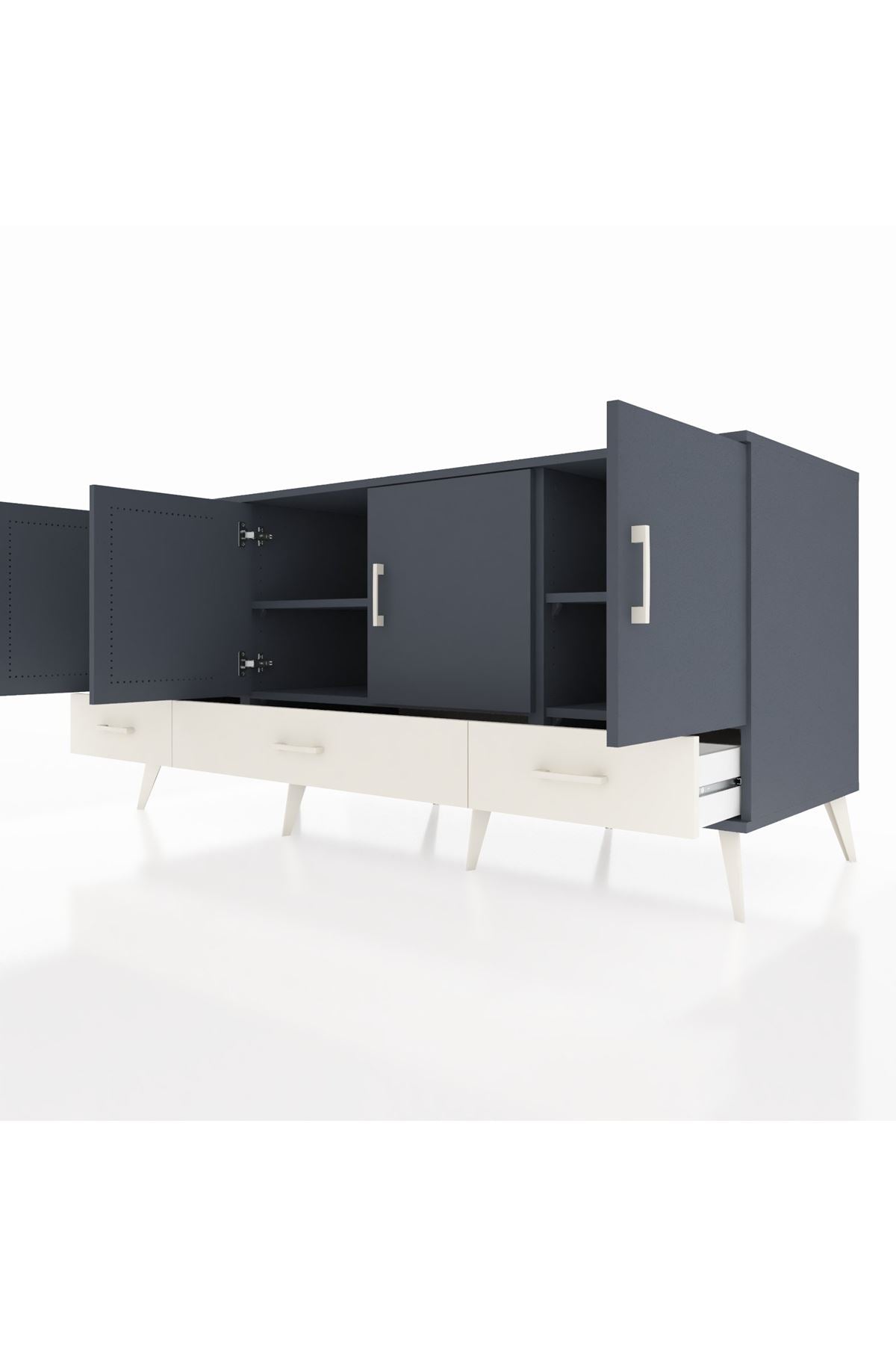 Kronos Konsol 6 Raflı 3 Çekmeceli 4 Kapaklı 176x59x83 - S610M009V16C