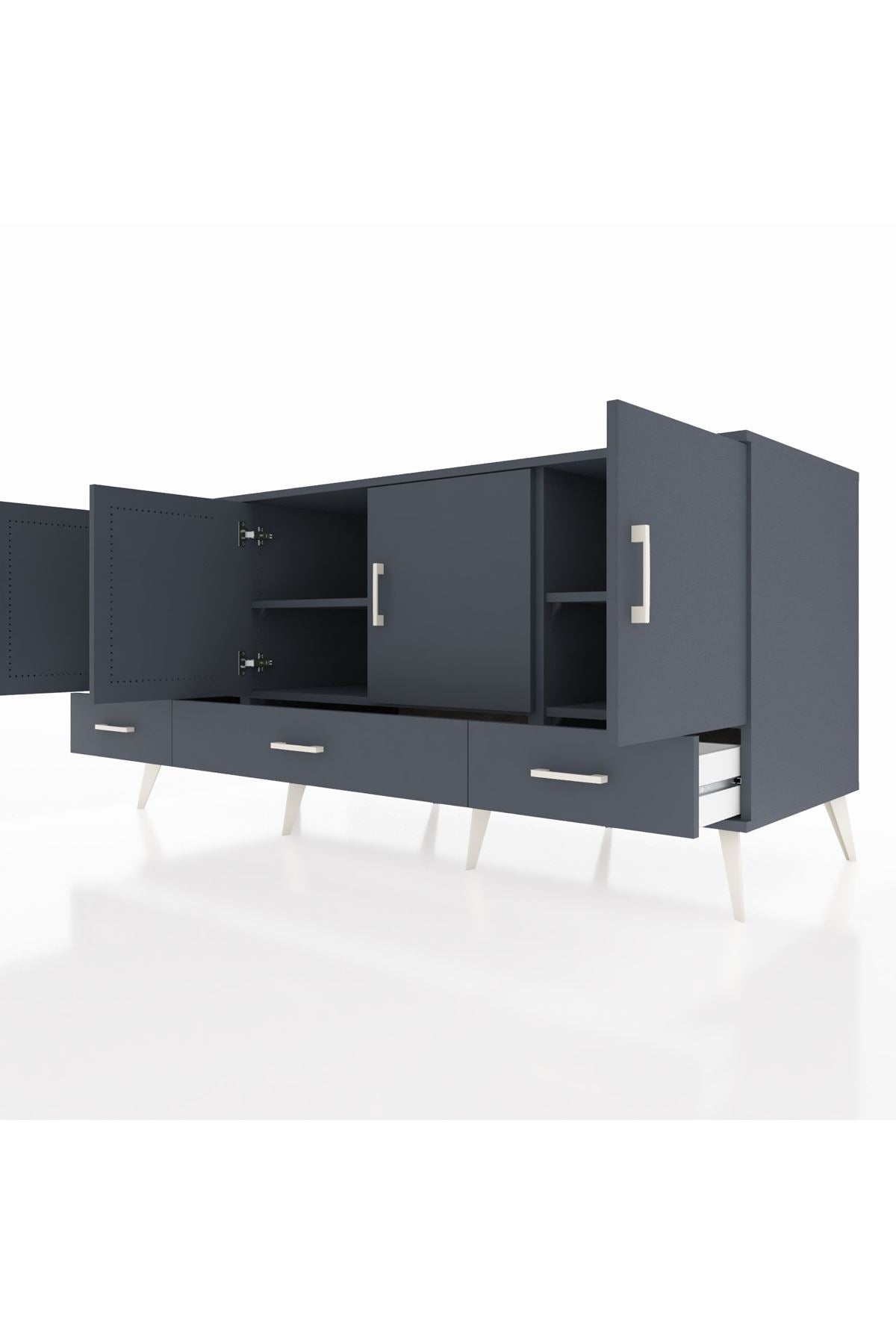 Kronos Konsol 6 Raflı 3 Çekmeceli 4 Kapaklı 176x59x83 - S610M009V17C