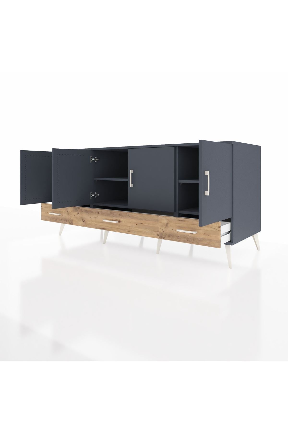 Kronos Konsol 6 Raflı 3 Çekmeceli 4 Kapaklı 176x59x83 - S610M009V18C