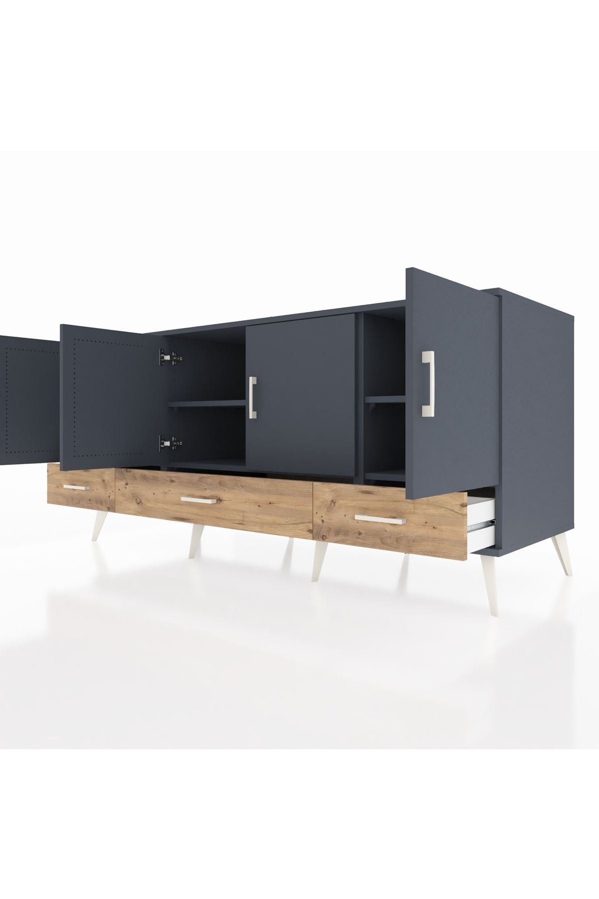 Kronos Konsol 6 Raflı 3 Çekmeceli 4 Kapaklı 176x59x83 - S610M009V18C
