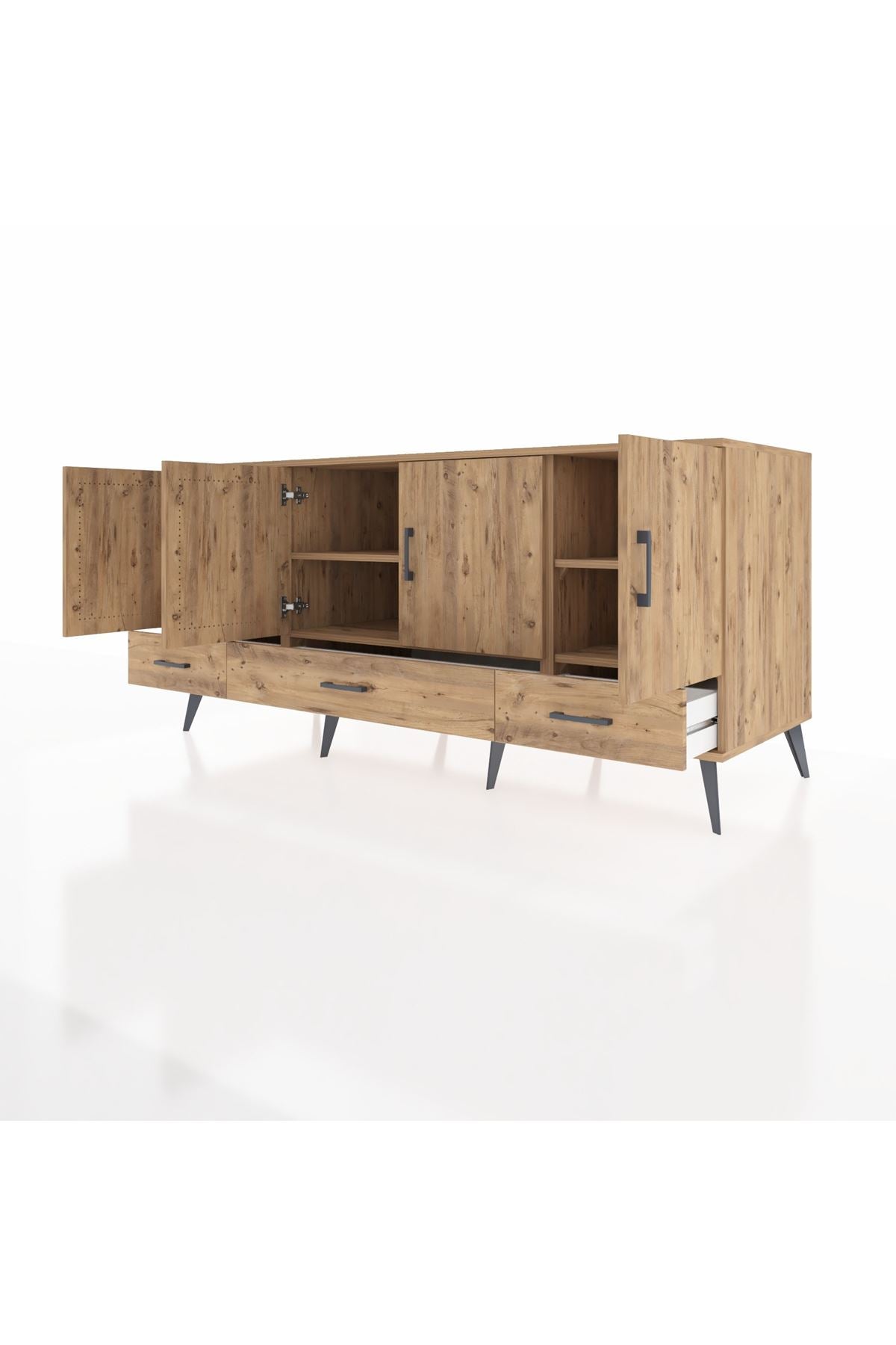 Kronos Konsol 6 Raflı 3 Çekmeceli 4 Kapaklı 176x59x83 - S610M009V21C