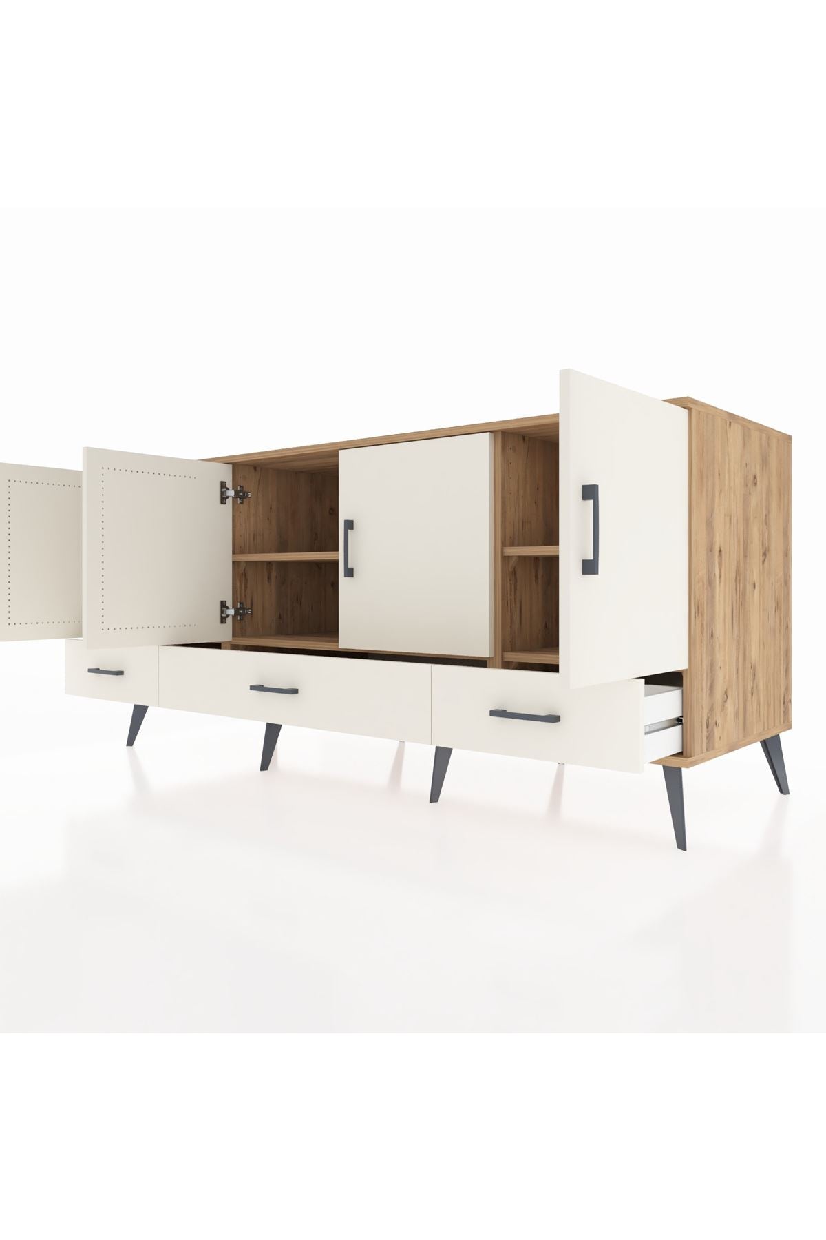 Kronos Konsol 6 Raflı 3 Çekmeceli 4 Kapaklı 176x59x83 - S610M009V22C