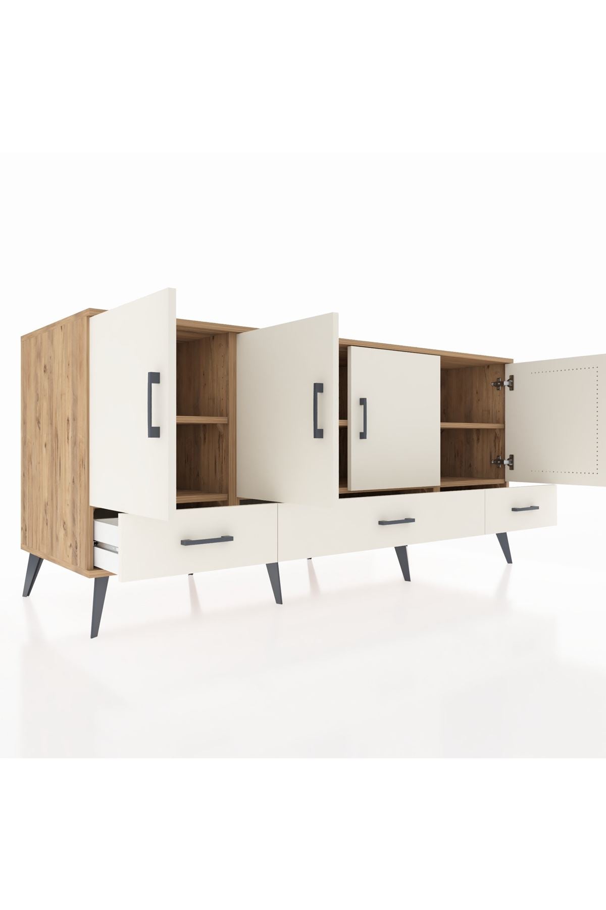 Kronos Konsol 6 Raflı 3 Çekmeceli 4 Kapaklı 176x59x83 - S610M009V22C