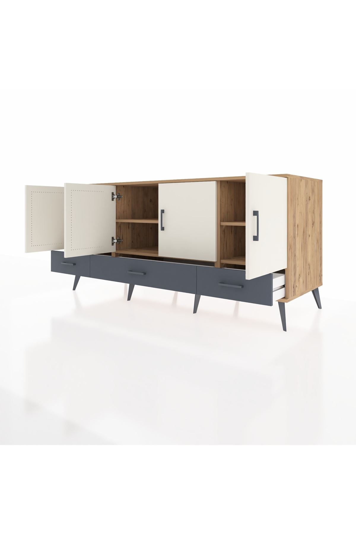 Kronos Konsol 6 Raflı 3 Çekmeceli 4 Kapaklı 176x59x83 - S610M009V23C