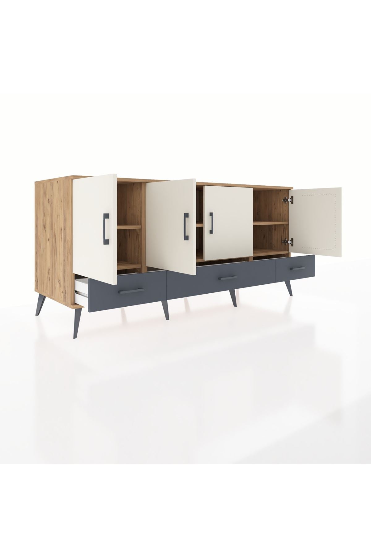 Kronos Konsol 6 Raflı 3 Çekmeceli 4 Kapaklı 176x59x83 - S610M009V23C