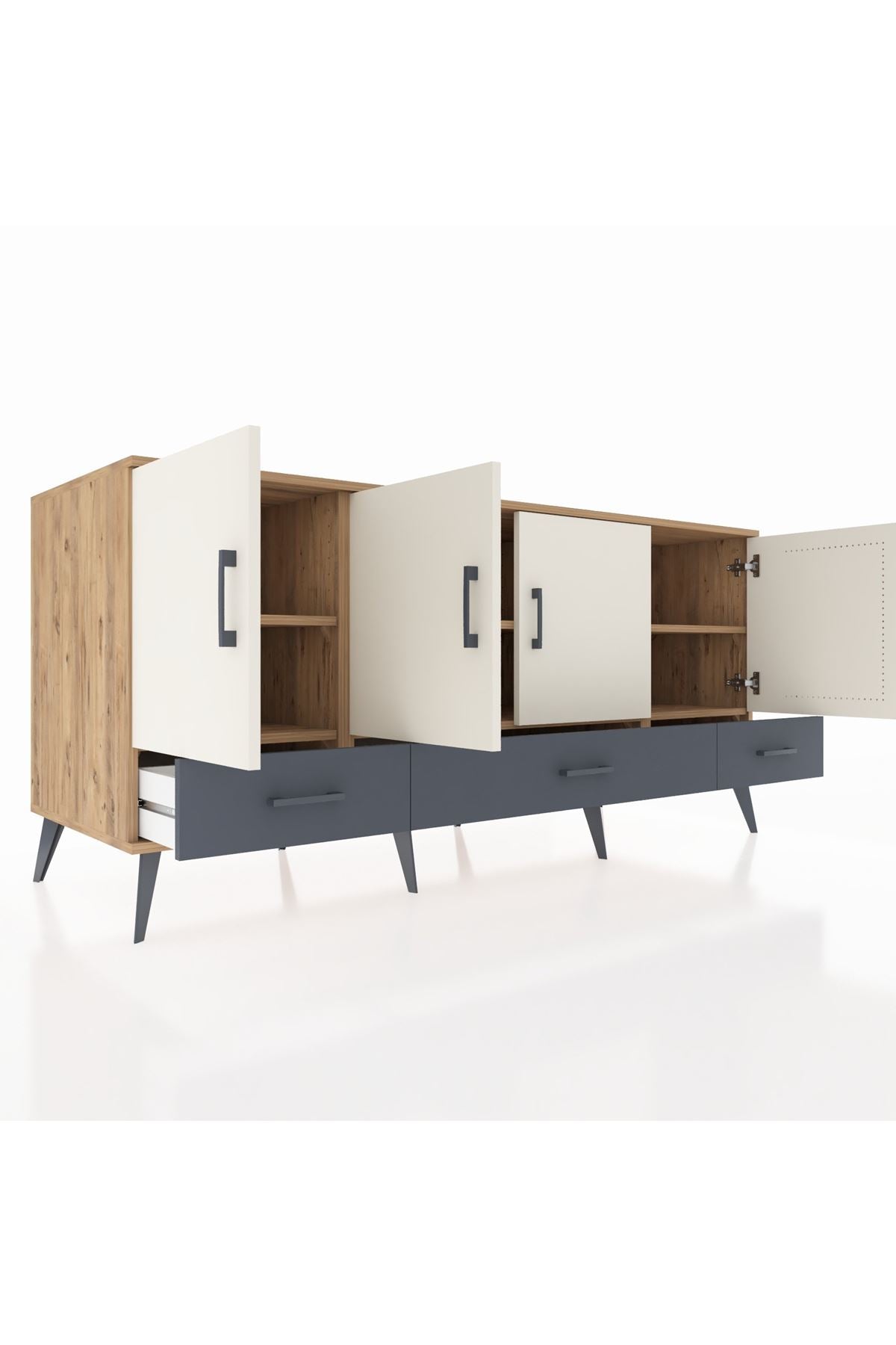 Kronos Konsol 6 Raflı 3 Çekmeceli 4 Kapaklı 176x59x83 - S610M009V23C