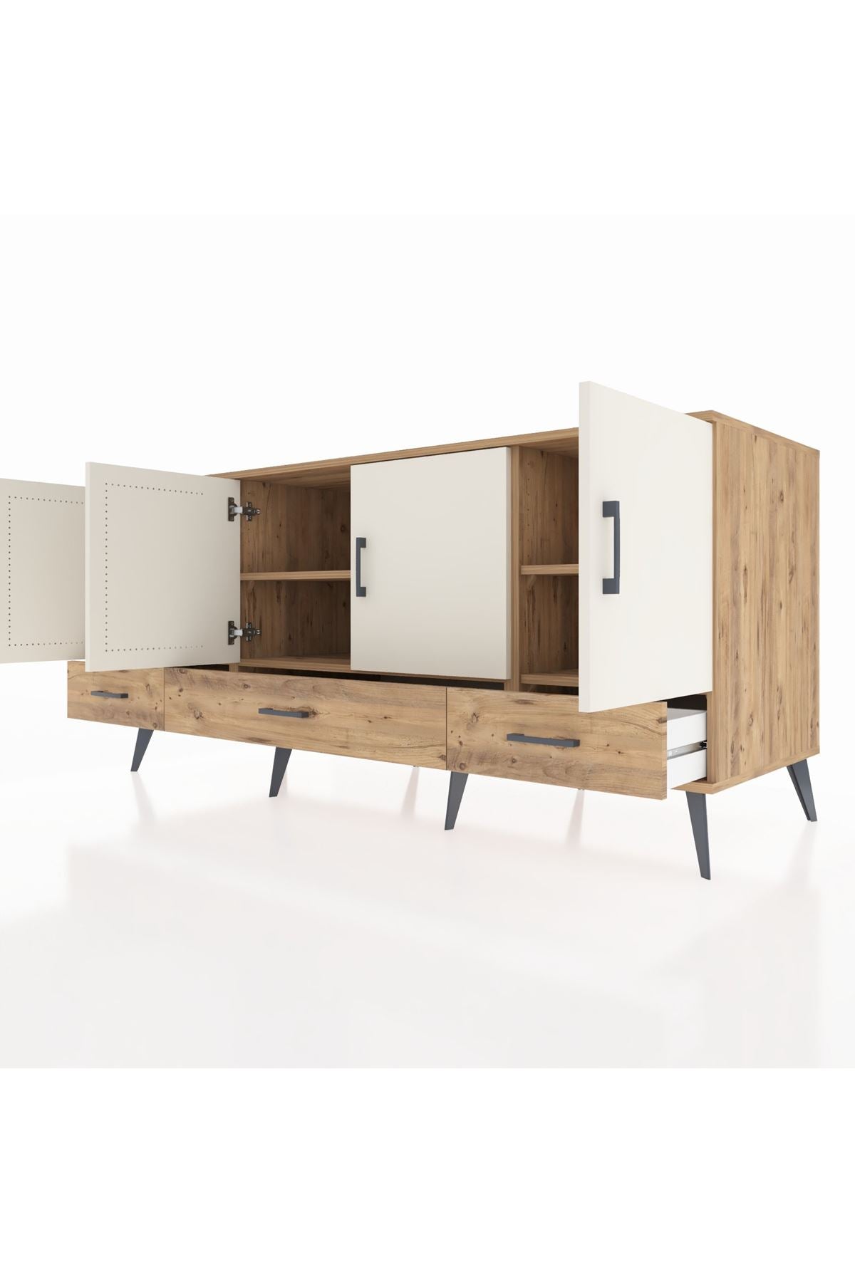 Kronos Konsol 6 Raflı 3 Çekmeceli 4 Kapaklı 176x59x83 - S610M009V24C