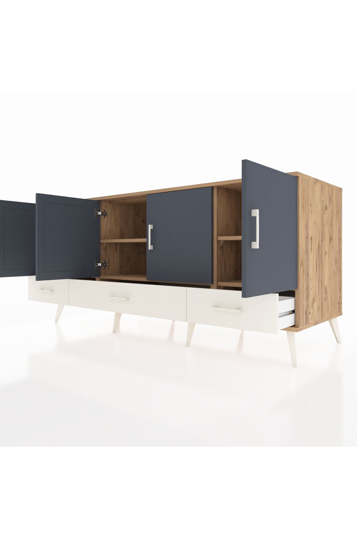 Kronos Konsol 6 Raflı 3 Çekmeceli 4 Kapaklı 176x59x83 - S610M009V25C