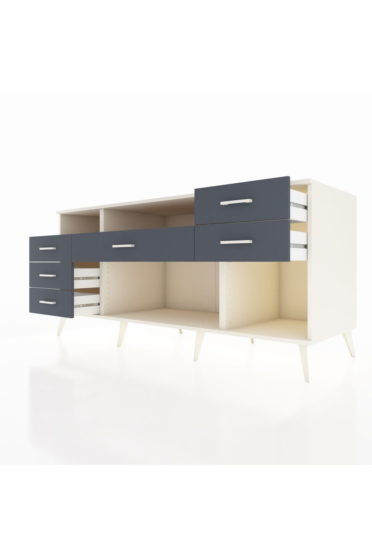 Kronos Konsol 2 Raflı 6 Çekmeceli 176x59x83 - S610M012V02C