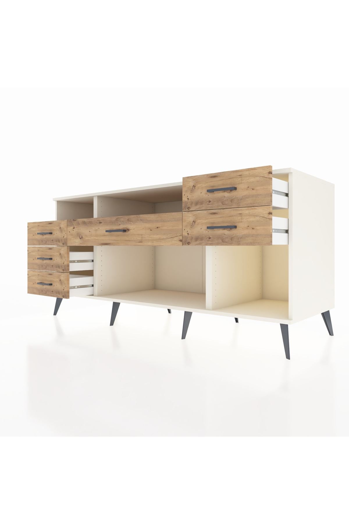 Kronos Konsol 2 Raflı 6 Çekmeceli 176x59x83 - S610M012V03C
