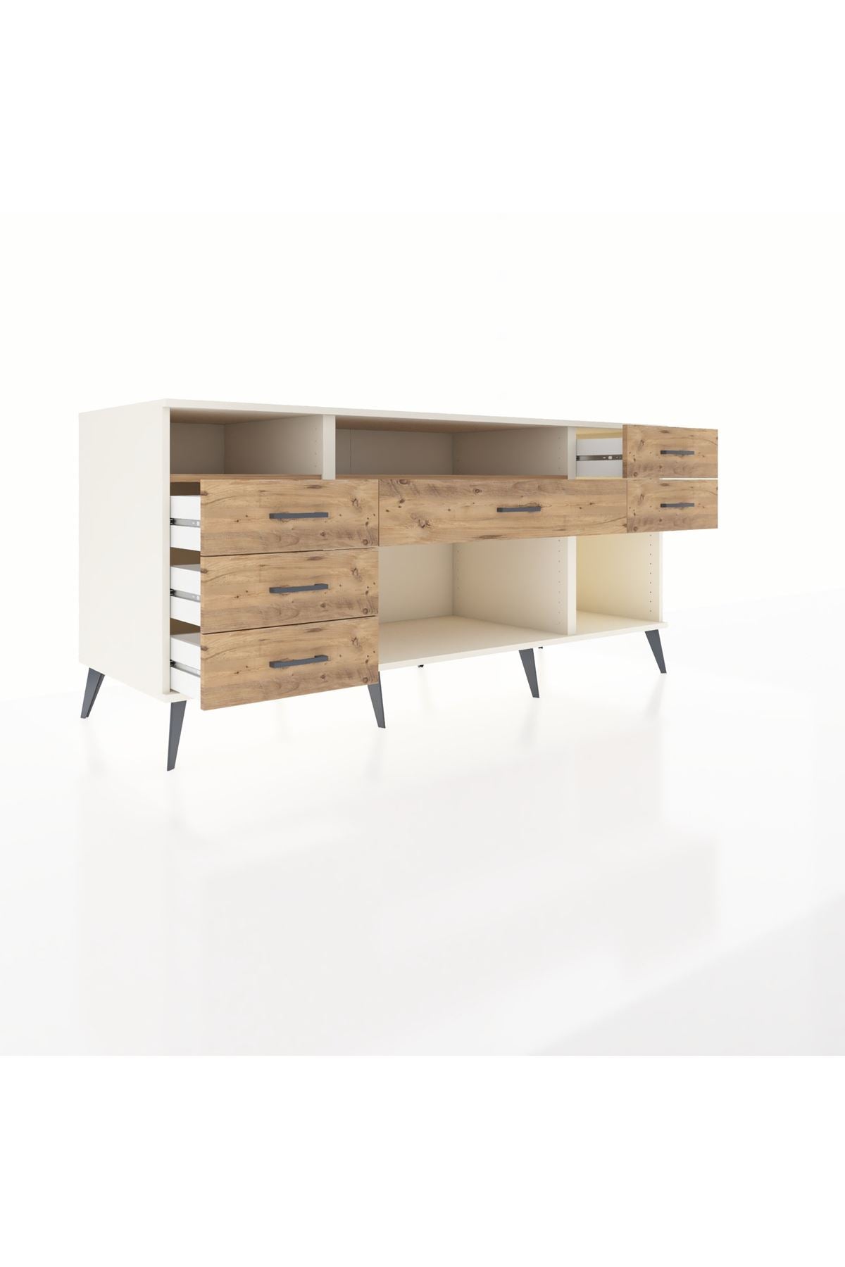 Kronos Konsol 2 Raflı 6 Çekmeceli 176x59x83 - S610M012V03C