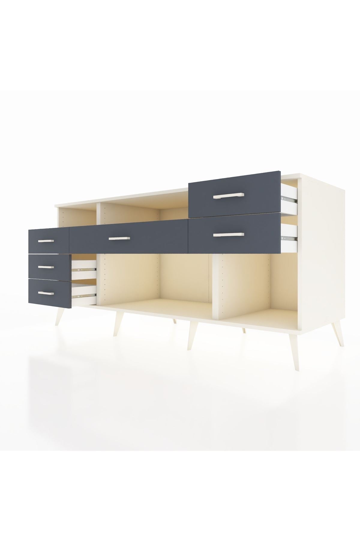 Kronos Konsol 2 Raflı 6 Çekmeceli 176x59x83 - S610M012V05C