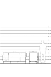 Kronos Konsol 2 Raflı 6 Çekmeceli 176x59x83 - S610M012V08C