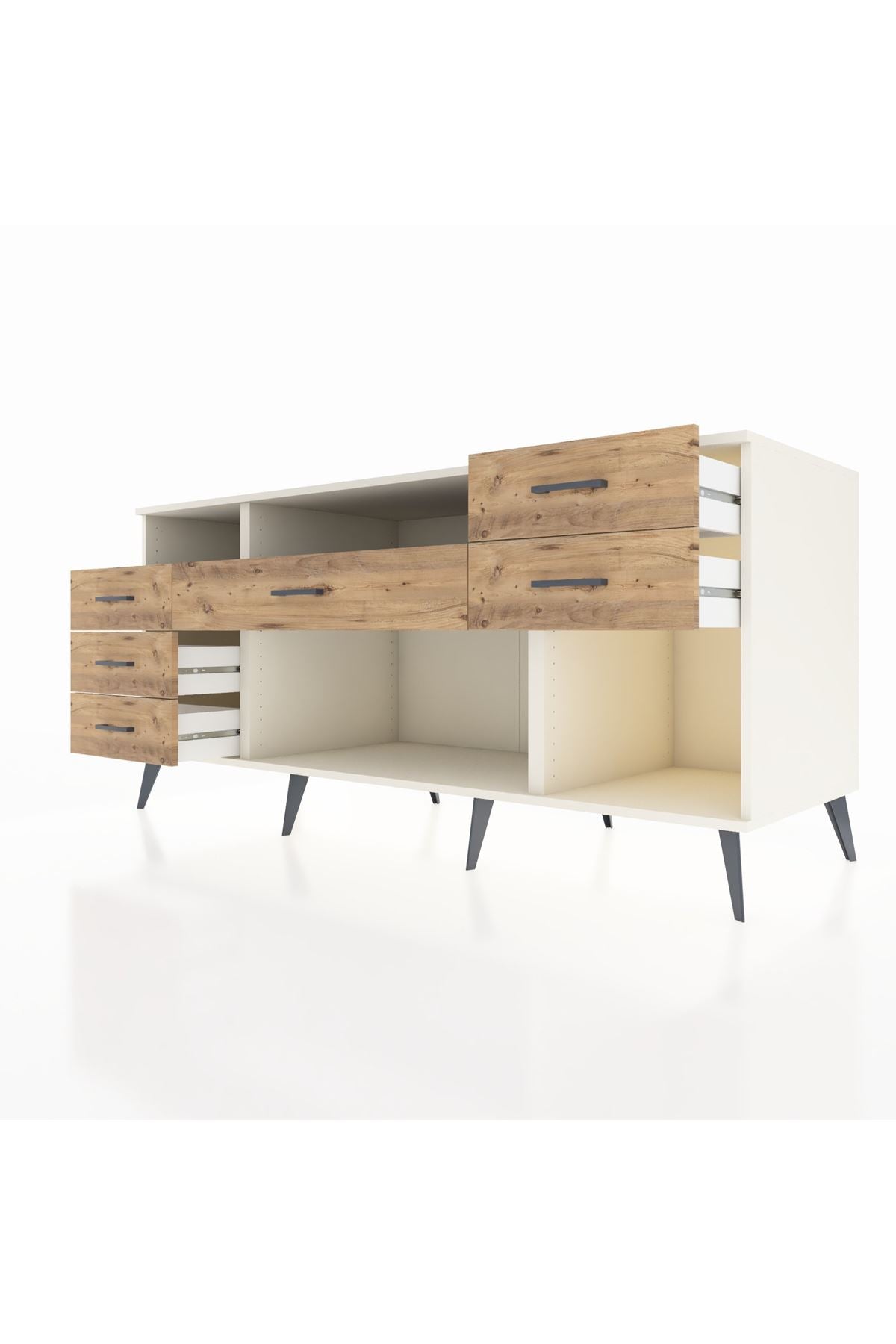 Kronos Konsol 2 Raflı 6 Çekmeceli 176x59x83 - S610M012V09C