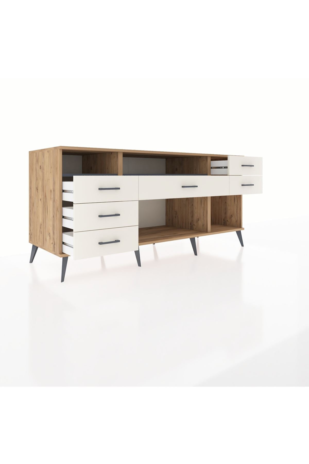 Kronos Konsol 2 Raflı 6 Çekmeceli 176x59x83 - S610M012V25C