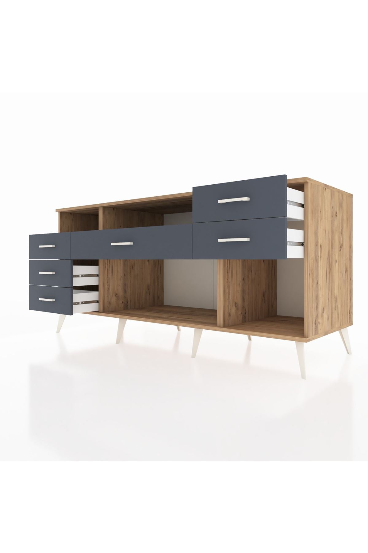 Kronos Konsol 2 Raflı 6 Çekmeceli 176x59x83 - S610M012V26C