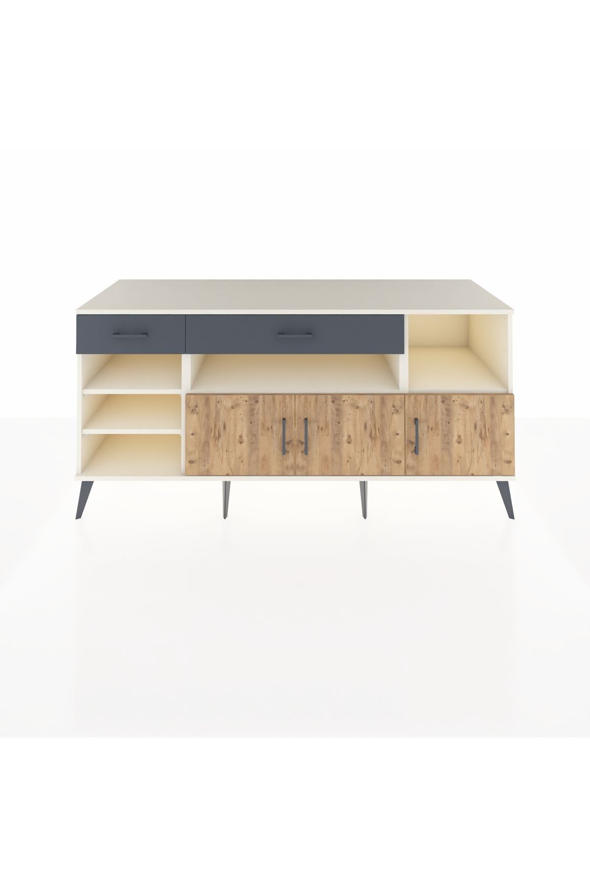 Kronos Konsol 5 Raflı 2 Çekmeceli 3 Kapaklı 176x59x83 - S610M013V02C